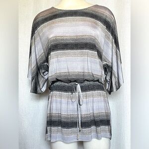 Striped Gray and Black Women's Top